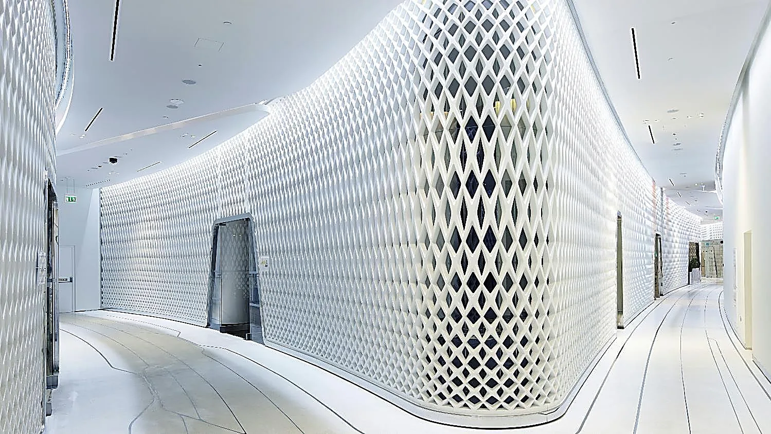 Smart building interior with integrated lighting and climate control delivered by Mecamac