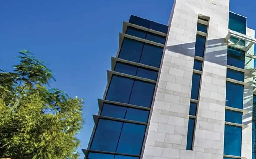 Ahli Bank head office Muscat with glass skylight built by Mecamac
