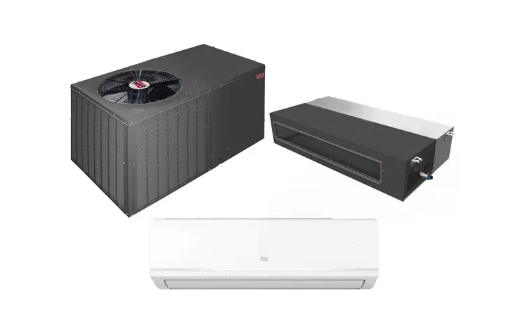 RUUD packaged rooftop, concealed ducted and wall-mounted split units supplied by Mecamac in Oman