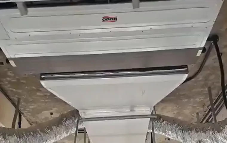 RUUD concealed ducted unit and flexible duct take-offs installed in a ceiling void by Mecamac in Oman